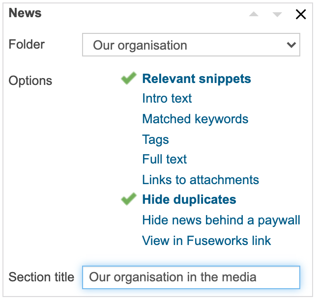 Adhoc report news section