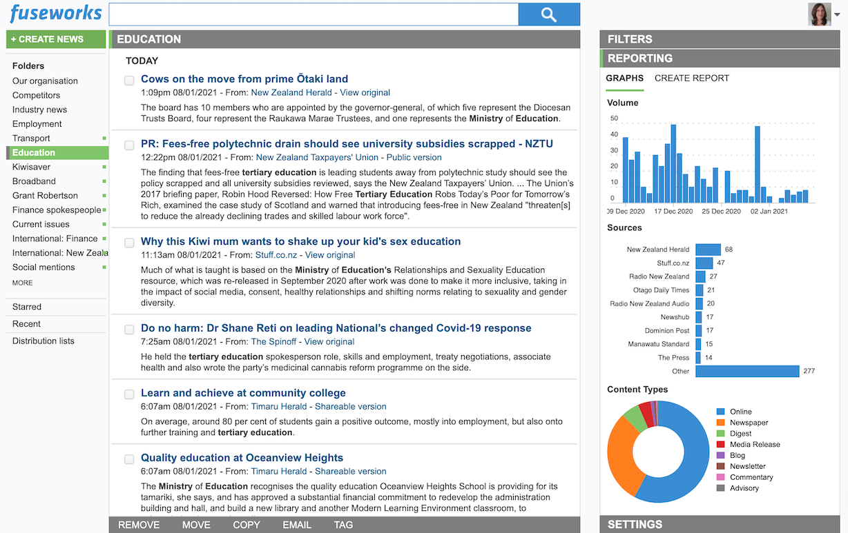 Media monitoring - real-time tracking